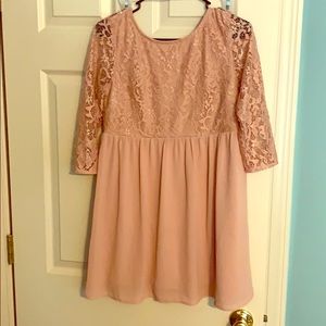 Pink lace dress